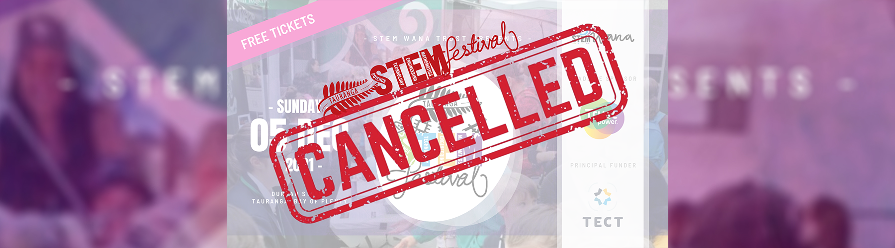 STEM festival cancelled banner